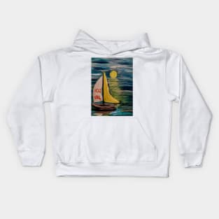 Irish sail boat competing Kids Hoodie